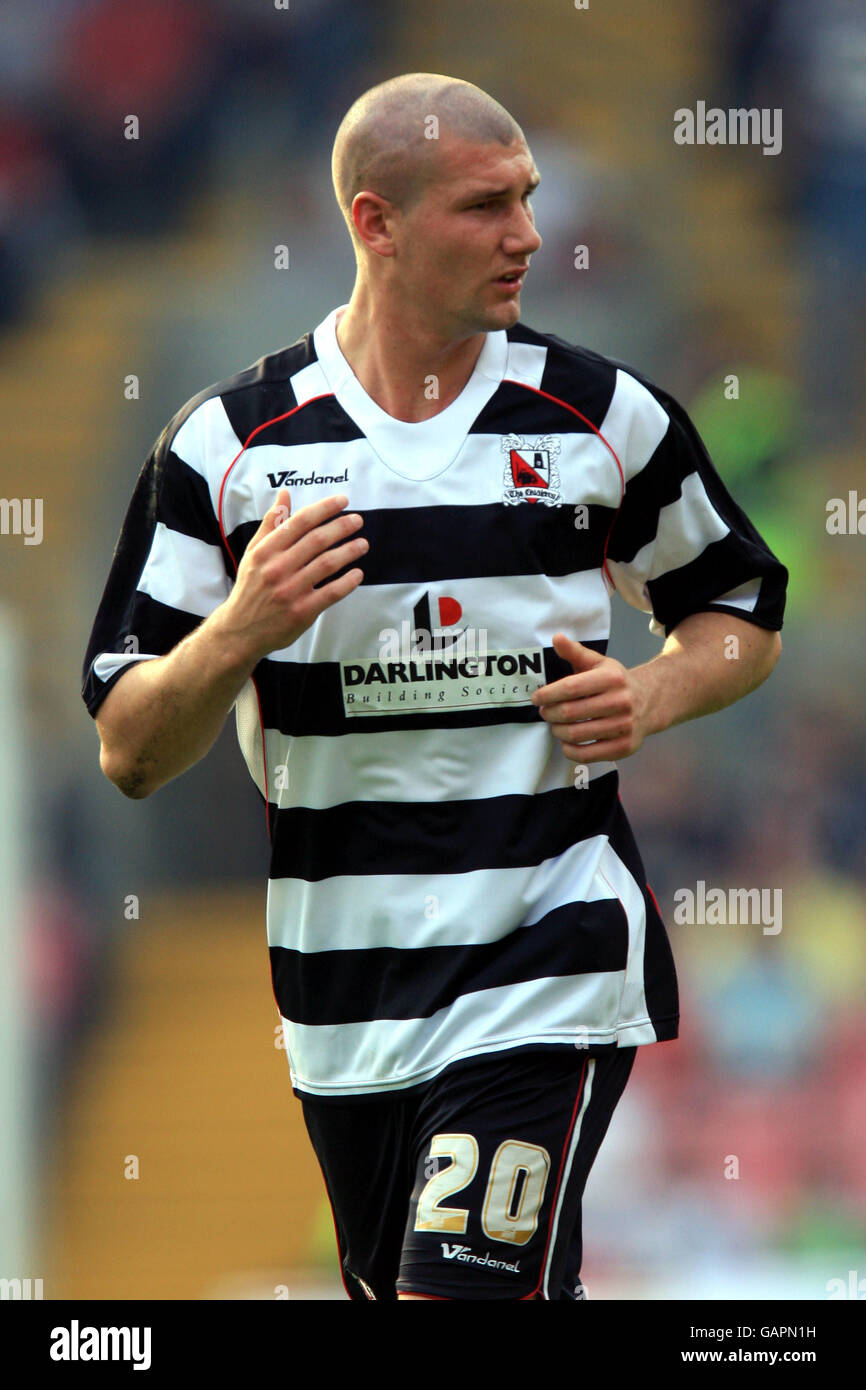 Calcio - Coca-Cola Football League Two - Gioca - Semifinale - prima tappa - Darlington v Rochdale - 96.6 TMF Darlington Arena. Tommy Wright, Darlington Foto Stock