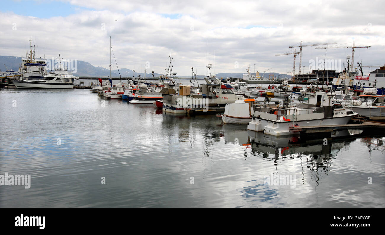 Una vista generale del vecchio porto di Reykjavik, Islanda Foto stock -  Alamy