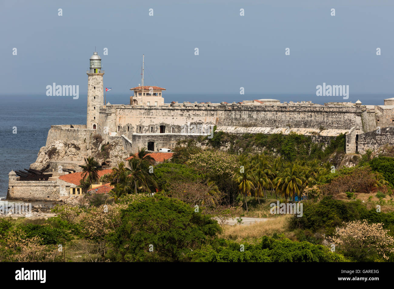 La fortezza e il faro El Morro a l'Avana, Cuba Foto Stock