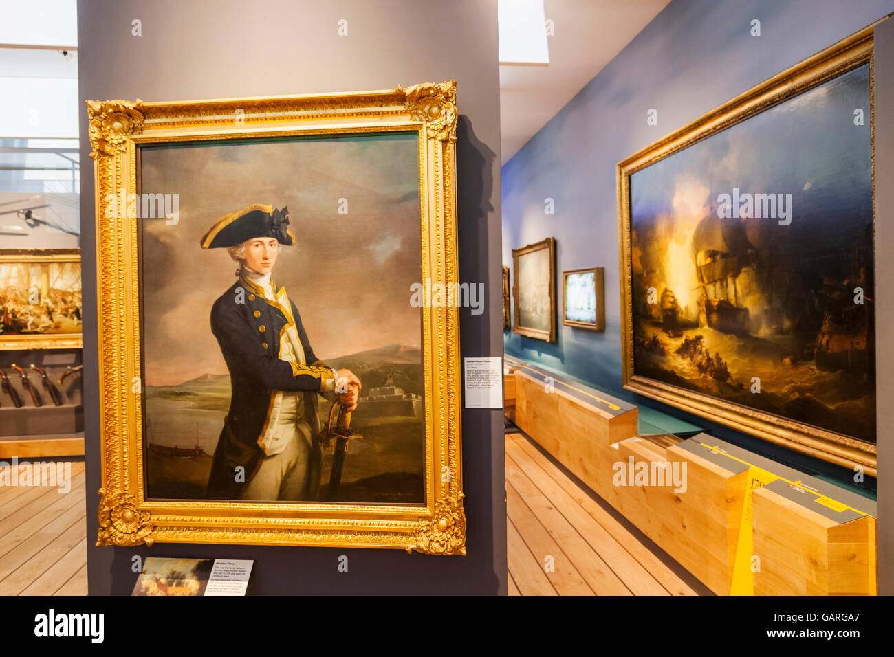 Inghilterra, Londra Greenwich, Museo Marittimo Nazionale, dipinti di Horatio Nelson Foto Stock