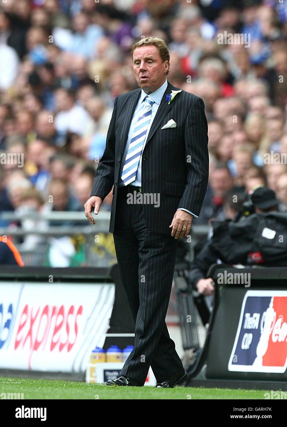Calcio - fa Cup - finale - Portsmouth v Cardiff City - Stadio di Wembley. Harry Redknapp, direttore di Portsmouth, è sulla linea di contatto Foto Stock