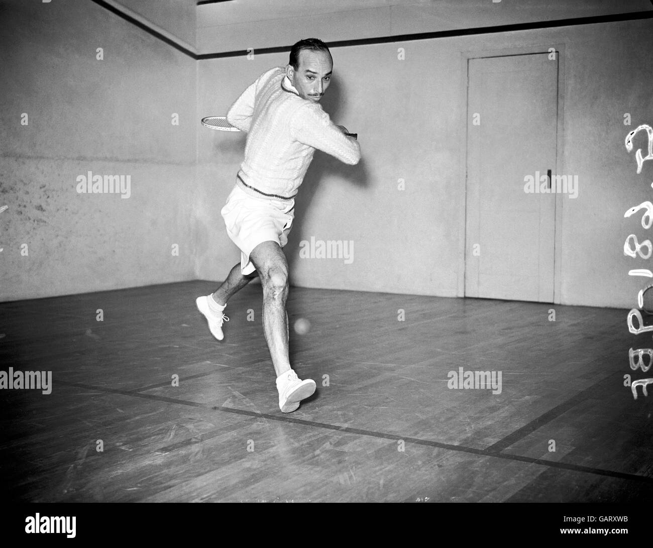 Squash. Hashim Khan Foto Stock