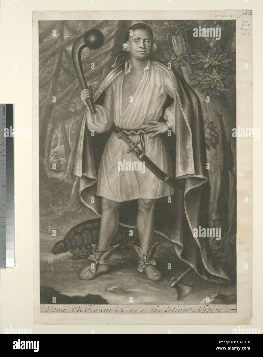 Etow Oh Koam, il re della Nazione del fiume, è una figura storica dei primi anni del XIX secolo. La sua leadership e il suo significato culturale tra le tribù native americane della River Nation sono ben documentati nell'arte e nella storia. Foto Stock