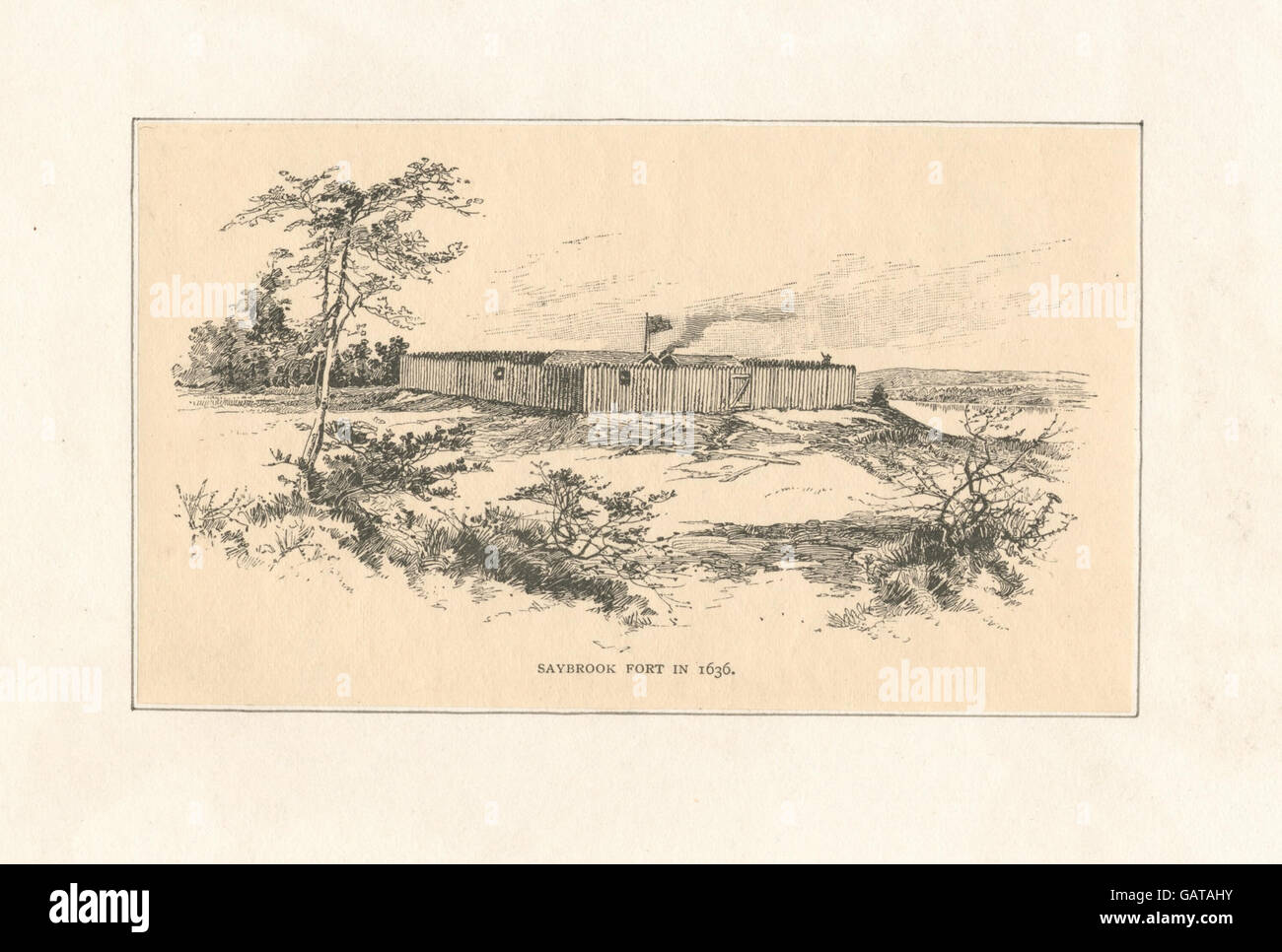 Saybrook Fort nel 1636 ( Ade-265476-478603) Foto Stock