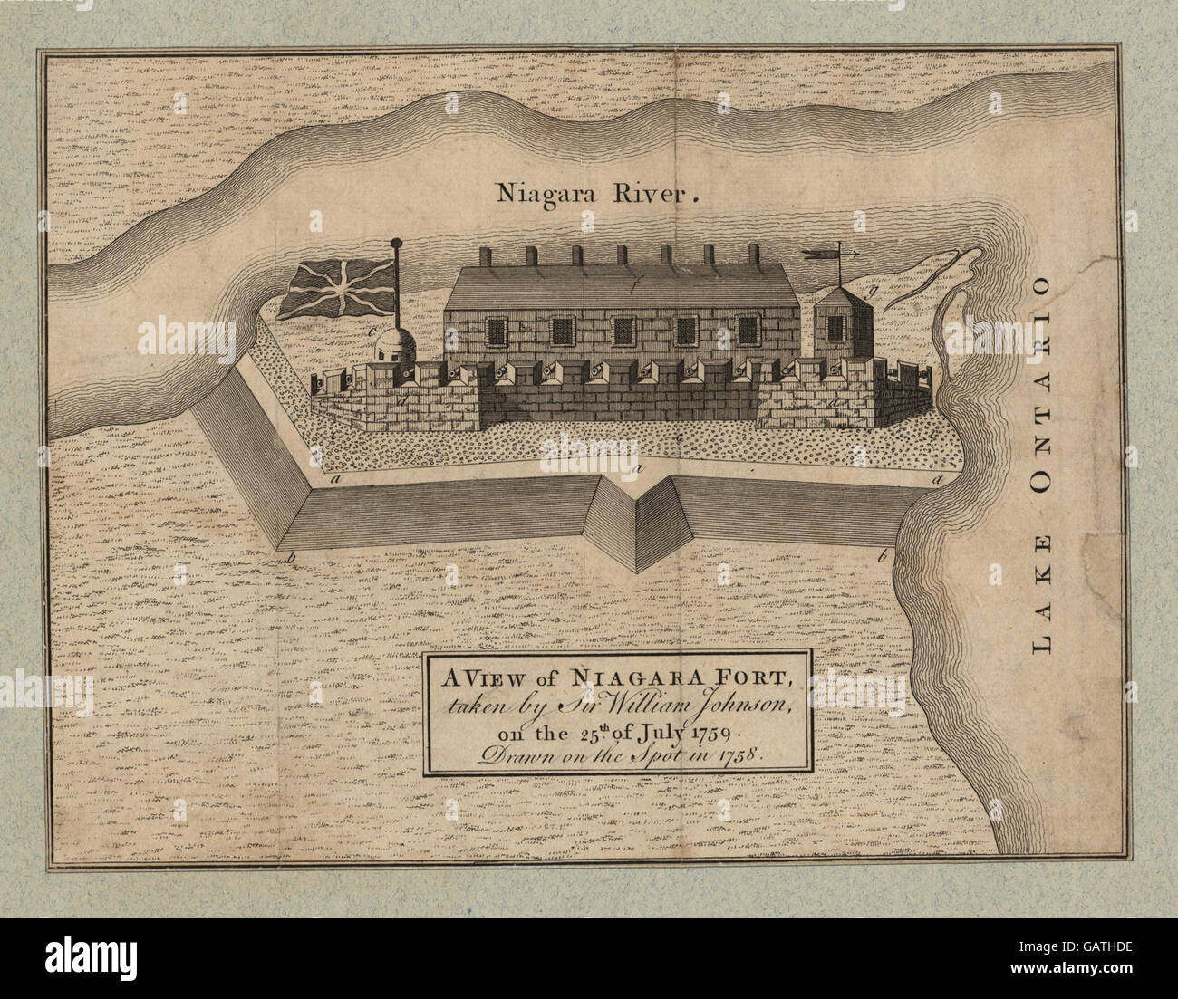 Una vista di Niagara Fort, presi da Sir William Johnson, il 25 luglio 1759, disegnato in loco nel 1758 ( NYPG94-F42-419821) Foto Stock