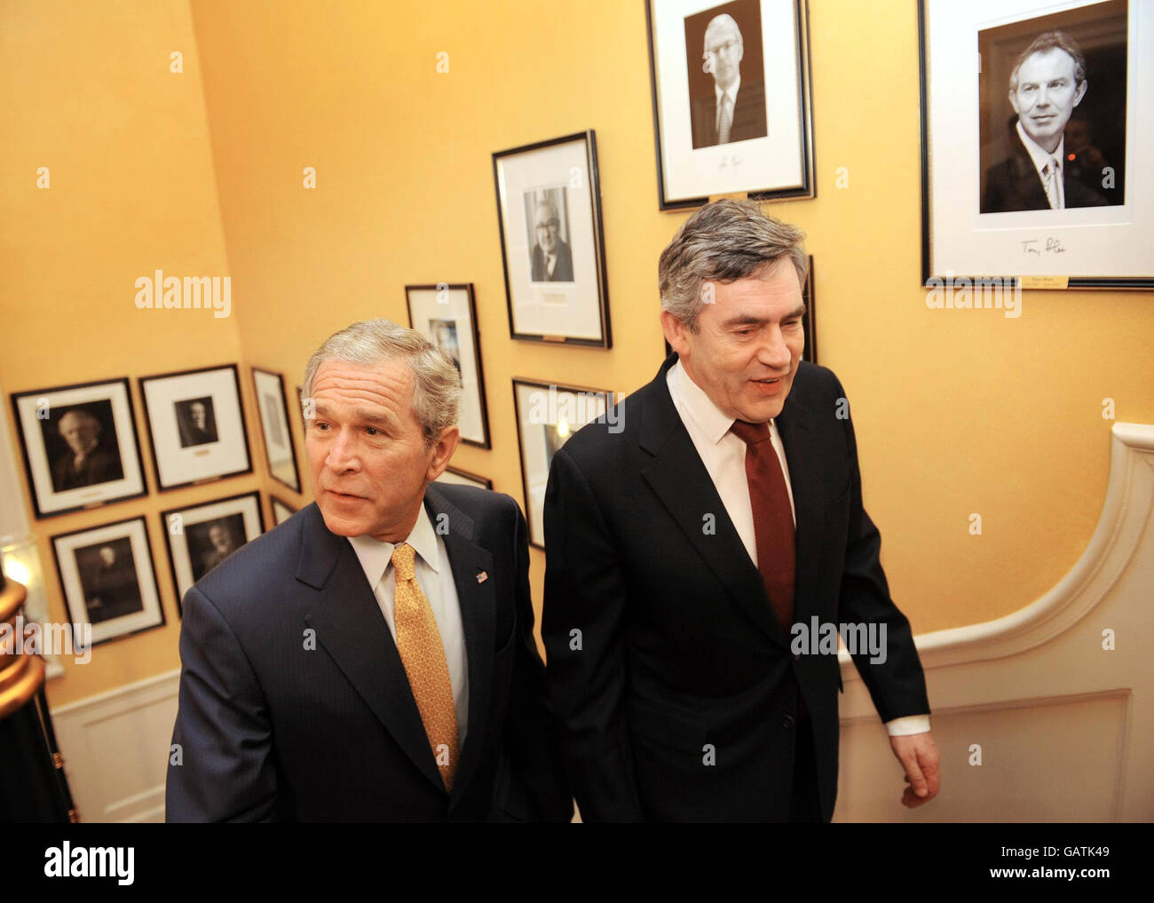 Il Presidente degli Stati Uniti George Bush visita REGNO UNITO Foto Stock