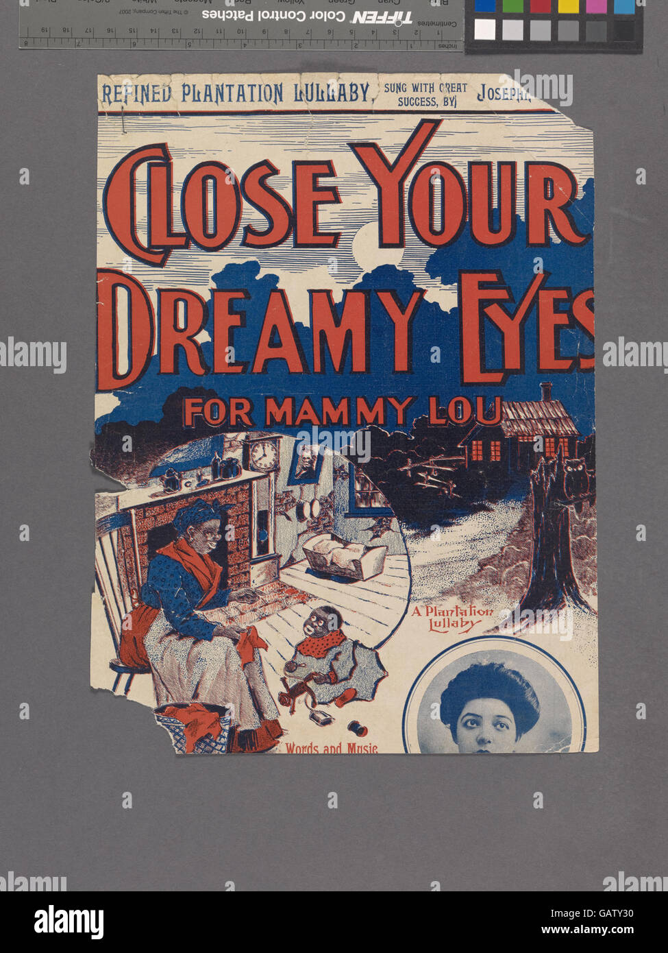 "Close your Dreamy Eyes (for Mammy Lou)" si riferisce probabilmente a una canzone o a un tributo che esprime un profondo affetto o emozione, forse riflettendo temi di amore, nostalgia o sentimentalità, dedicati a una persona di nome Mammy Lou. Foto Stock