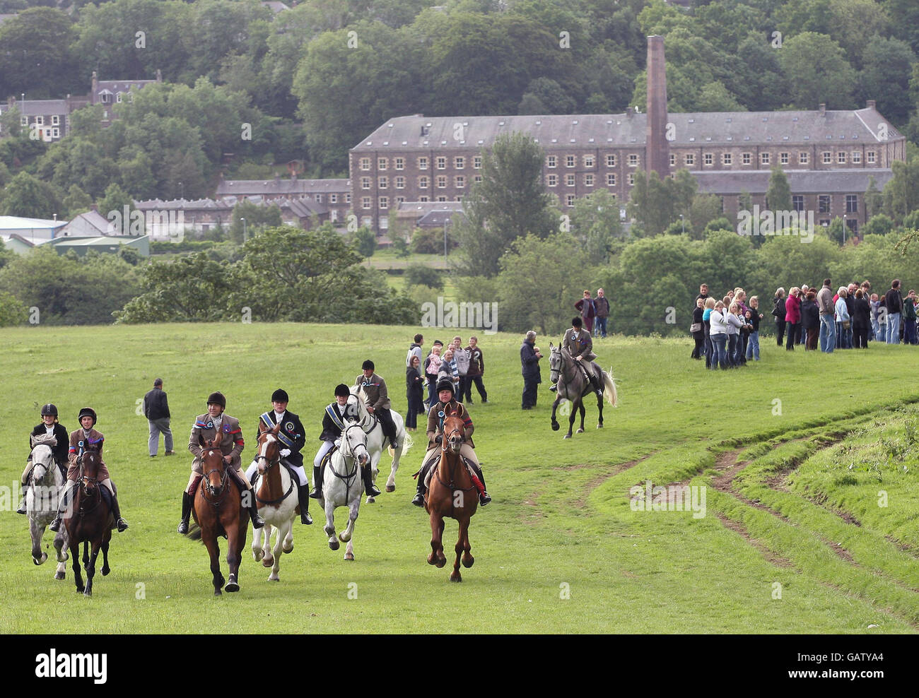Comune di equitazione in Selkirk Foto Stock