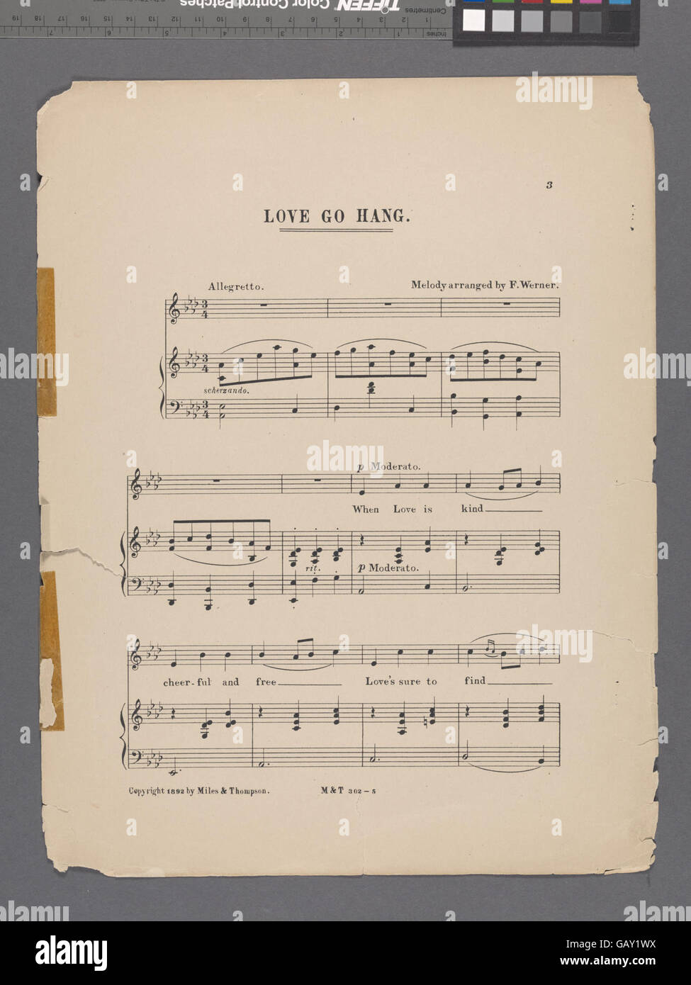 "Love, Go Hang" riflette un sentimento di disillusione o rifiuto verso l'amore, forse esprimendo frustrazione o perdita di affetto in una relazione. Foto Stock