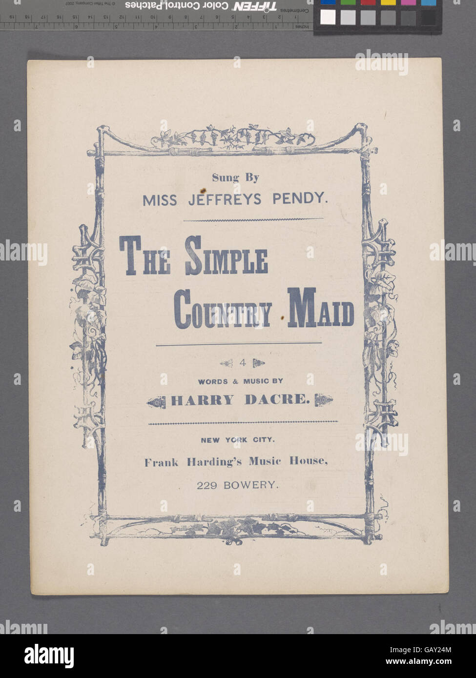 Questo titolo si riferisce probabilmente a una narrazione o a una canzone basata su un personaggio su una ragazza di campagna, con temi di semplicità, vita rurale e possibilmente un viaggio romantico o personale. Foto Stock