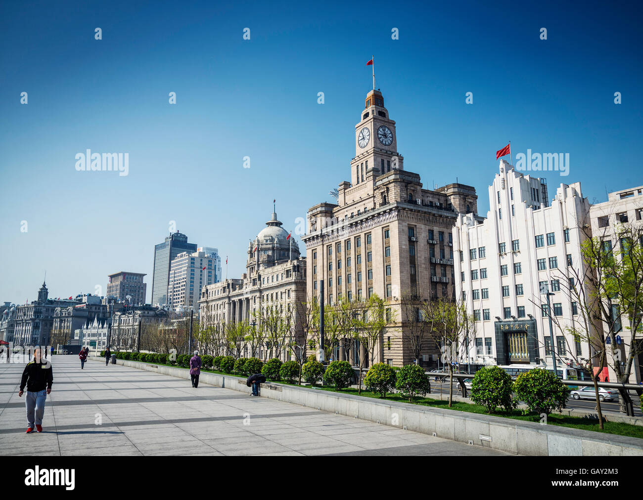 Bund europea del patrimonio coloniale riverside landmark area del centro cittadino di Shanghai in Cina Foto Stock