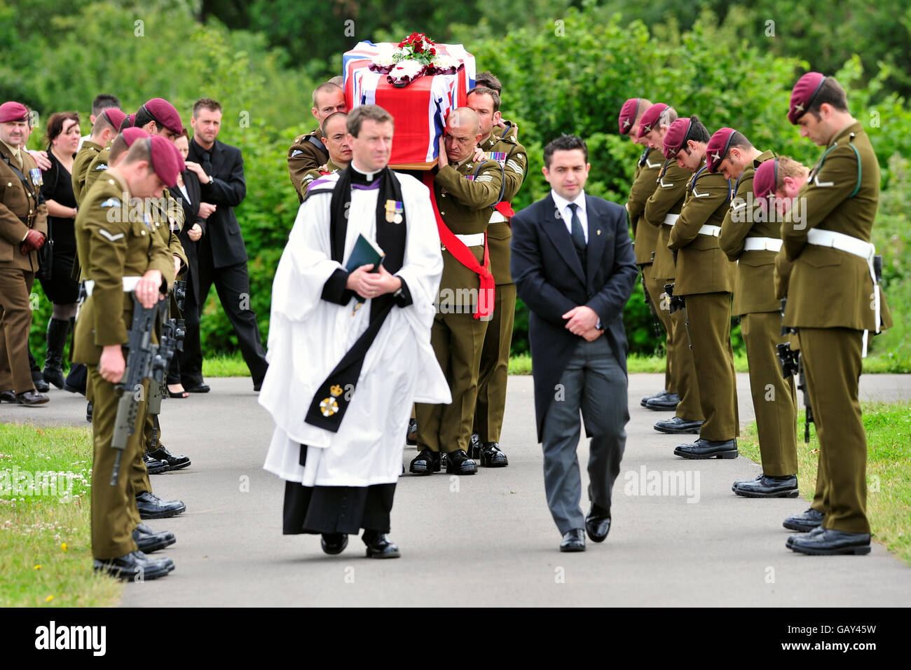 WO2 Michael Williams funerale Foto Stock