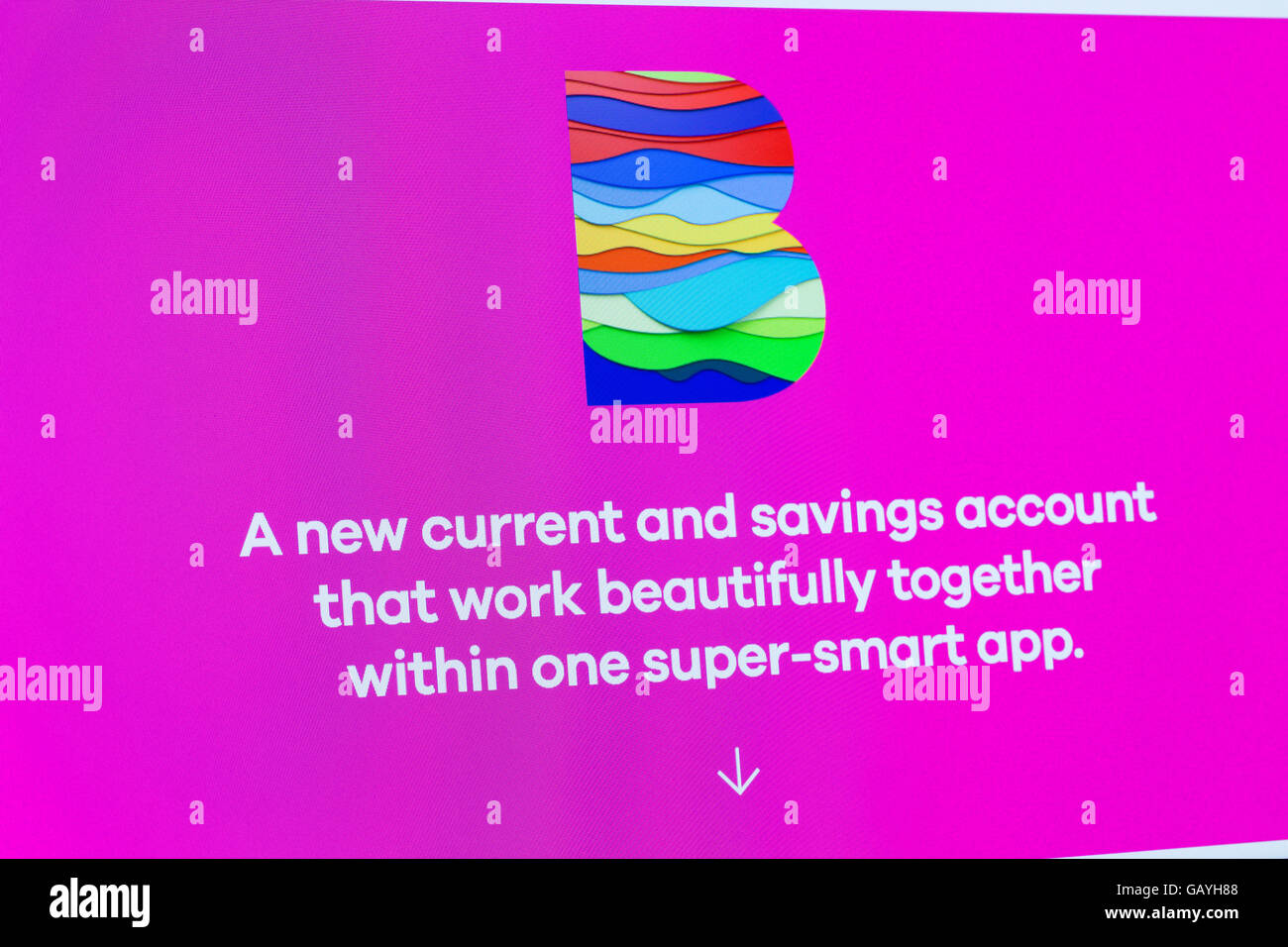 Screenshot del B conto bancario dalla banca di Clydesdale homepage Foto Stock