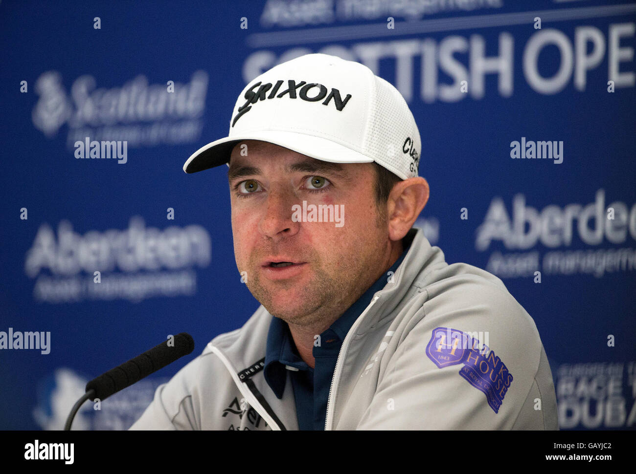 Scozia Jimmy Gunn durante la giornata di anteprima per l'AAM Scottish Open, Castle Stuart Golf Links, Inverness. Foto Stock