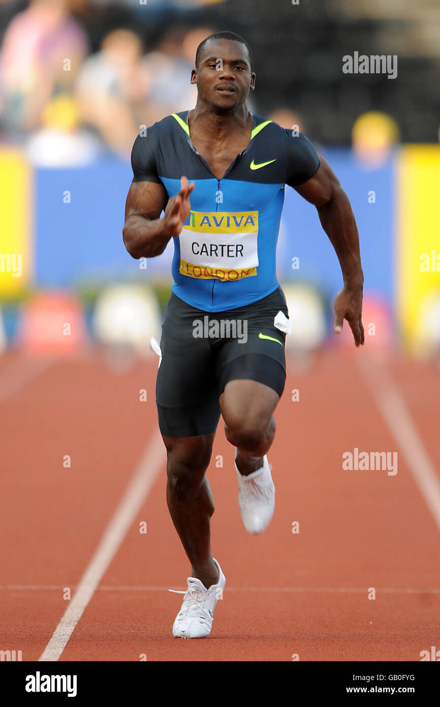 Atletica - Aviva London Grand Prix - Crystal Palace National Sports Centre. Nesta carter della Giamaica nei 100m degli uomini Foto Stock