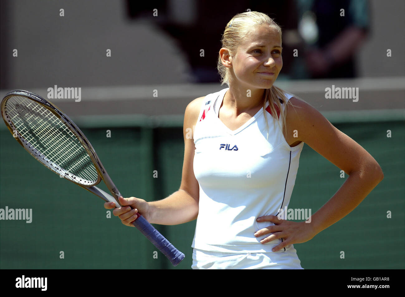 Jelena Dokic durante la sua terza partita contro Maria Sharapova Foto Stock