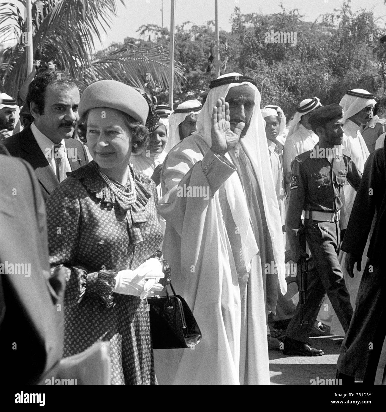 Royalty - Queen Elizabeth II Tour del Medio Oriente - Abu Dhabi Foto Stock