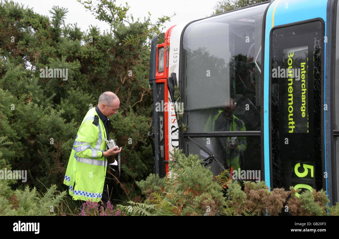 Dorset crash di bus Foto Stock