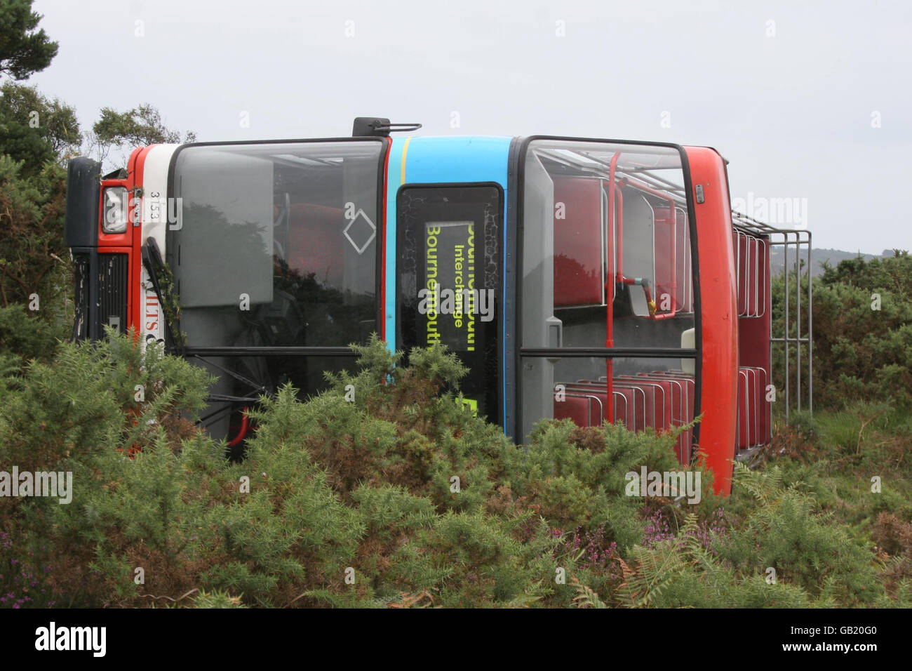 Dorset crash di bus Foto Stock
