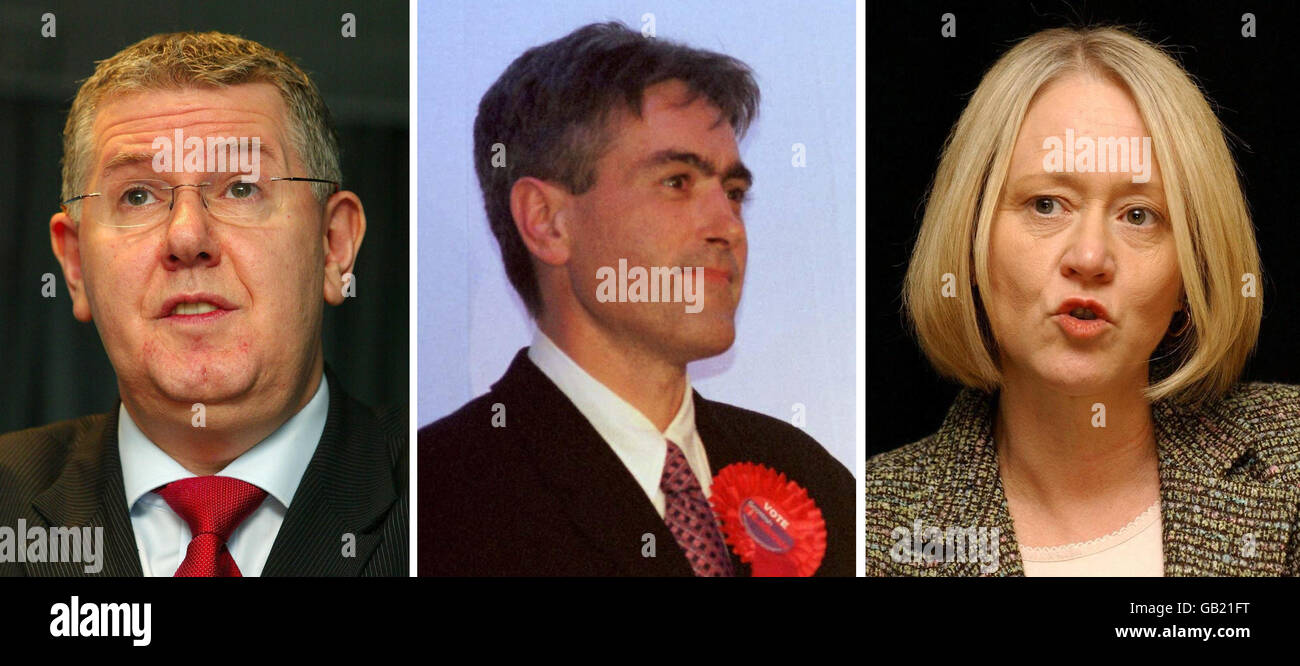 Foto di file non datate di (da sinistra) Andy Kerr, Iain Grey e leader cathy Jamieson che si contendono per la leadership laburista. Foto Stock