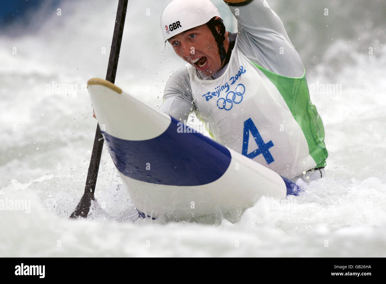 David Florence della Gran Bretagna durante il Canoe Single (C1) calore ai Giochi Olimpici di Pechino 2008 in Cina. Foto Stock