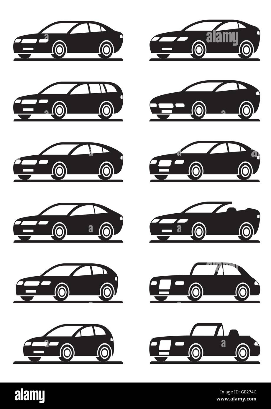 Diversi auto moderne in angolo - illustrazione vettoriale Illustrazione Vettoriale