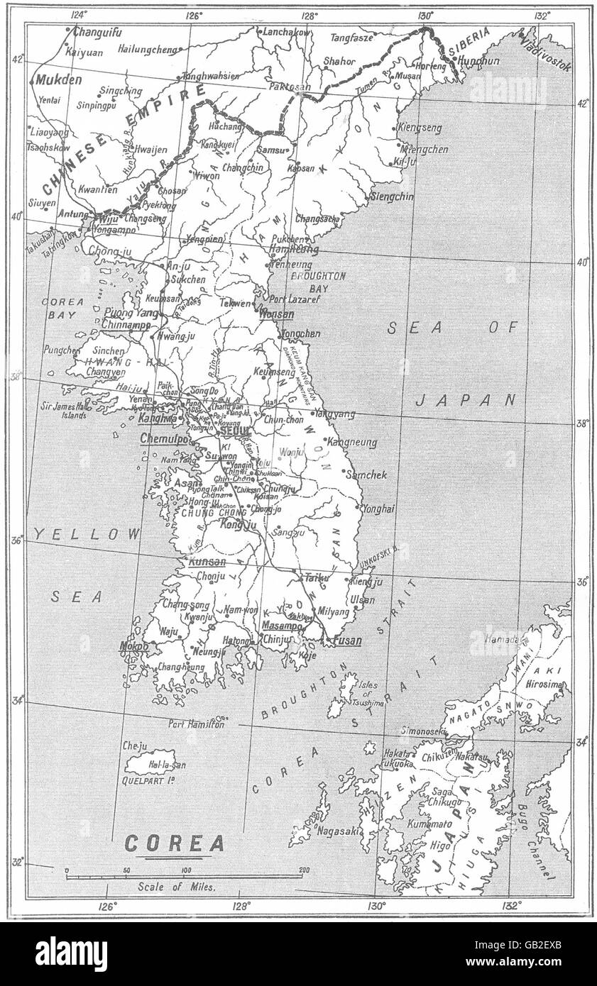 Corea: Corea; il capo missione stazioni. Il cristianesimo, 1922 Vintage map Foto Stock