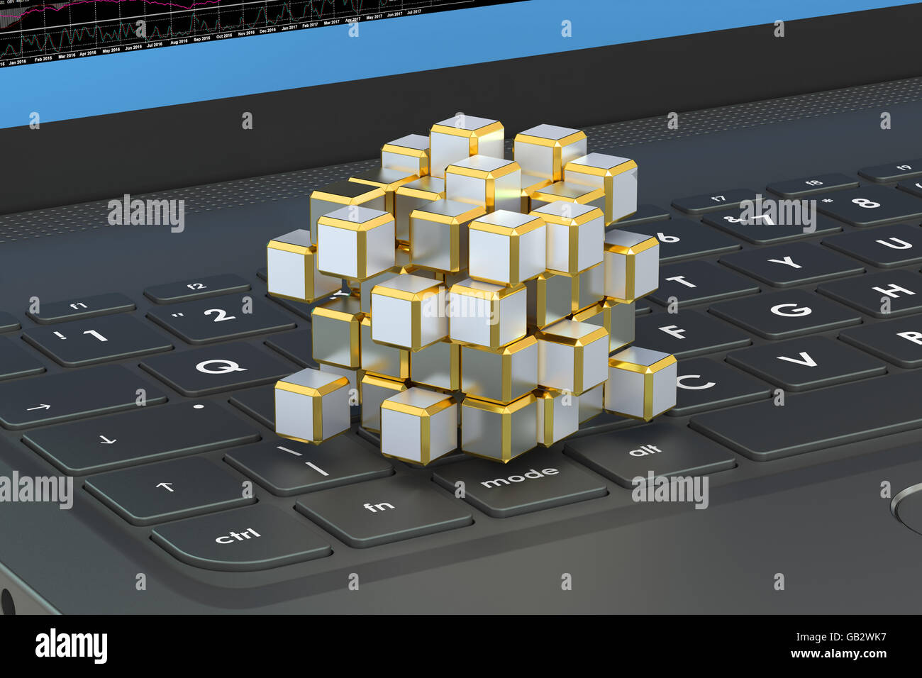 Internet e il concetto di comunicazione, rendering 3D Foto Stock