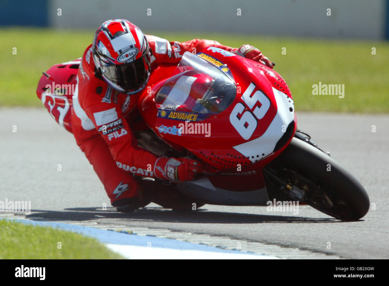 Motociclismo - Cinzano British Motorcycle Grand Prix - Donington Park - Qualifiche. Loris Capirossi del Team Ducati Marlboro durante la prima sessione di prove Foto Stock