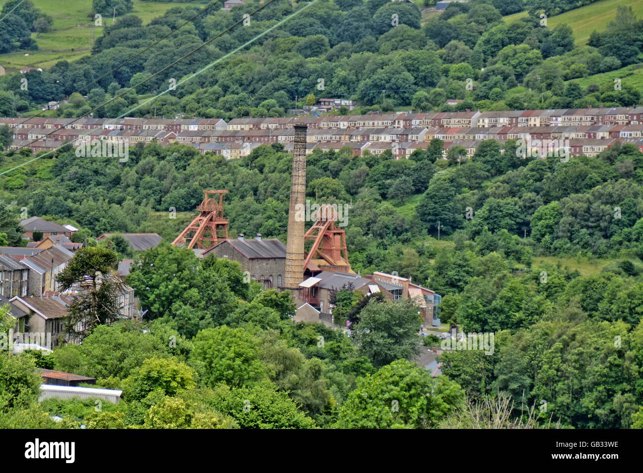 Rhondda in Galles. Il centro di Welsh miniera di carbone Foto Stock