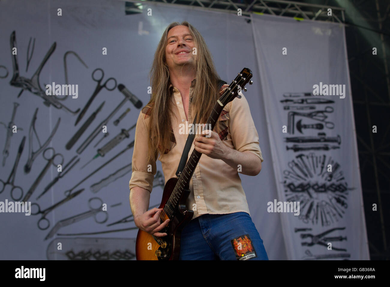 Milano,Italia il 4 luglio 2016 la carcassa si esibisce dal vivo al suono del mercato, Milano. © Davide Merli / Alamy Live News Foto Stock