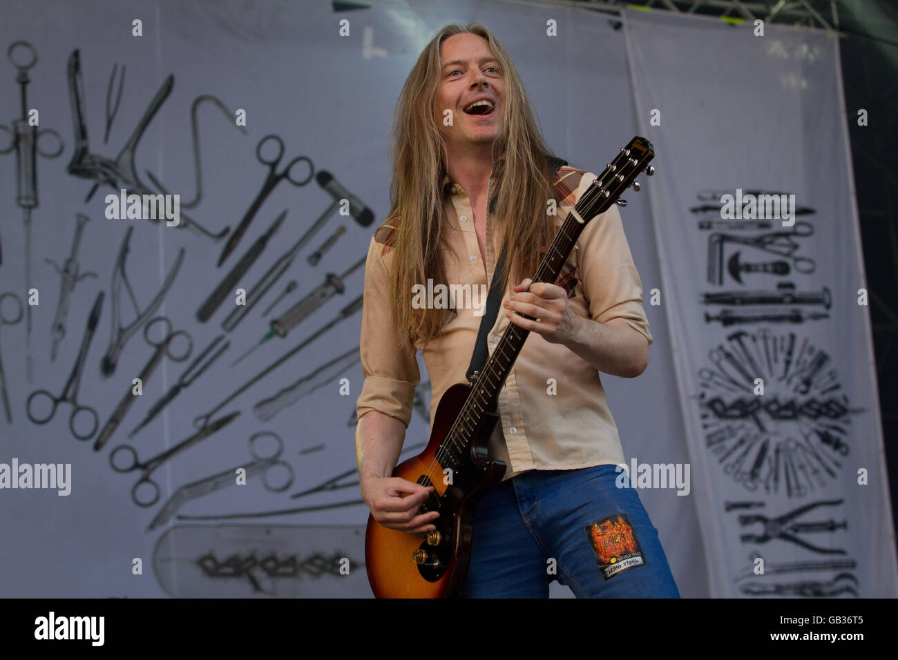 Milano,Italia il 4 luglio 2016 la carcassa si esibisce dal vivo al suono del mercato, Milano. © Davide Merli / Alamy Live News Foto Stock
