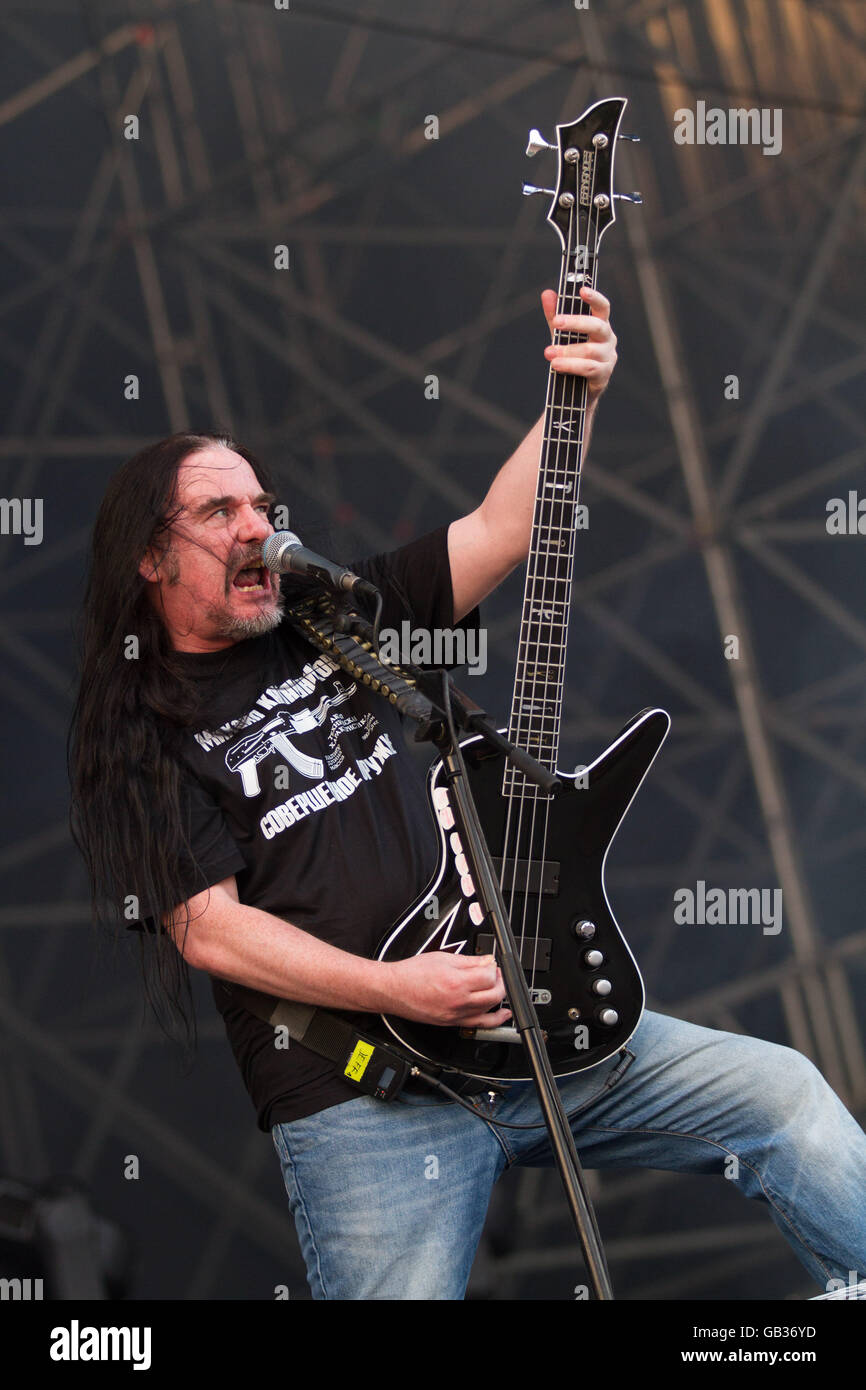 Milano,Italia il 4 luglio 2016 la carcassa si esibisce dal vivo al suono del mercato, Milano. © Davide Merli / Alamy Live News Foto Stock