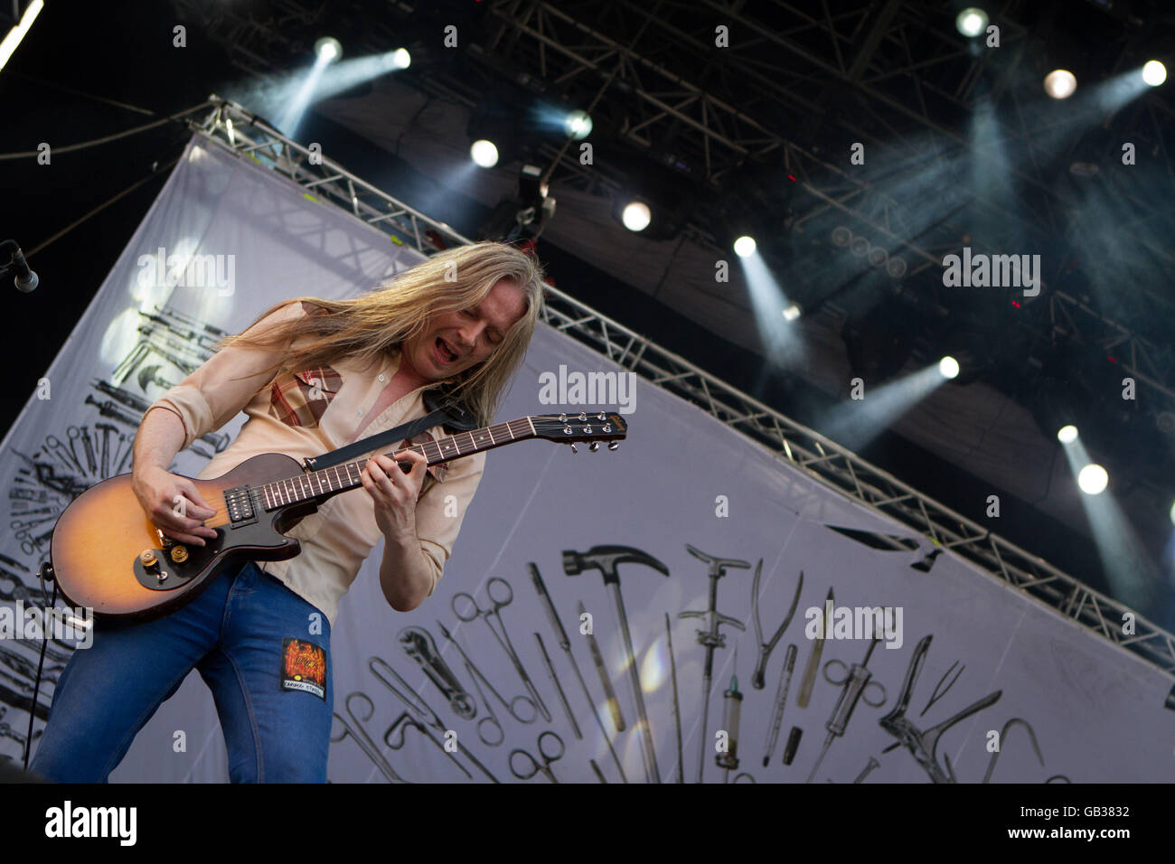 Milano,Italia il 4 luglio 2016 la carcassa si esibisce dal vivo al suono del mercato, Milano. © Davide Merli / Alamy Live News Foto Stock