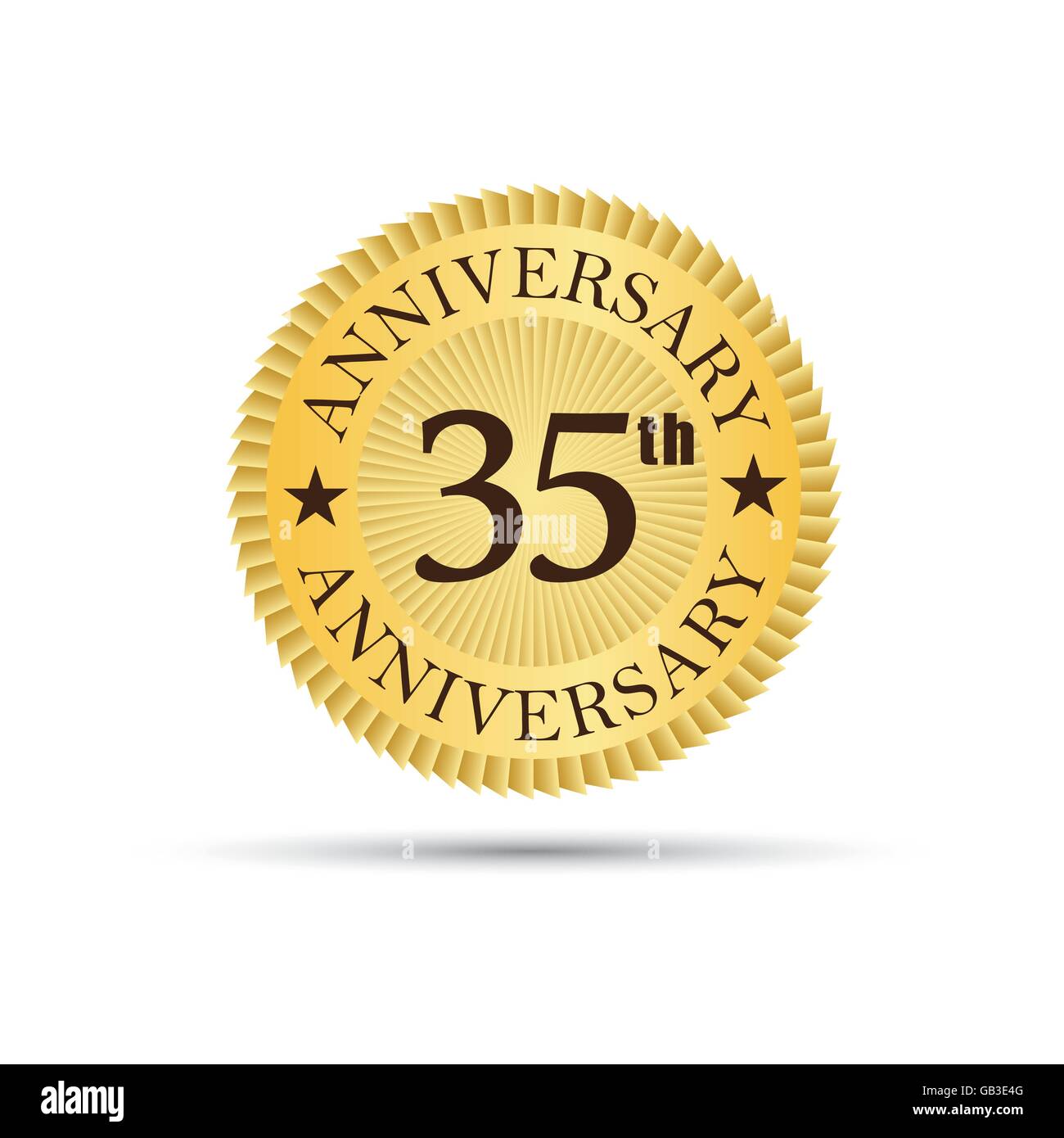 Golden badge etichetta 35 anni di anniversario logo Immagine e Vettoriale -  Alamy