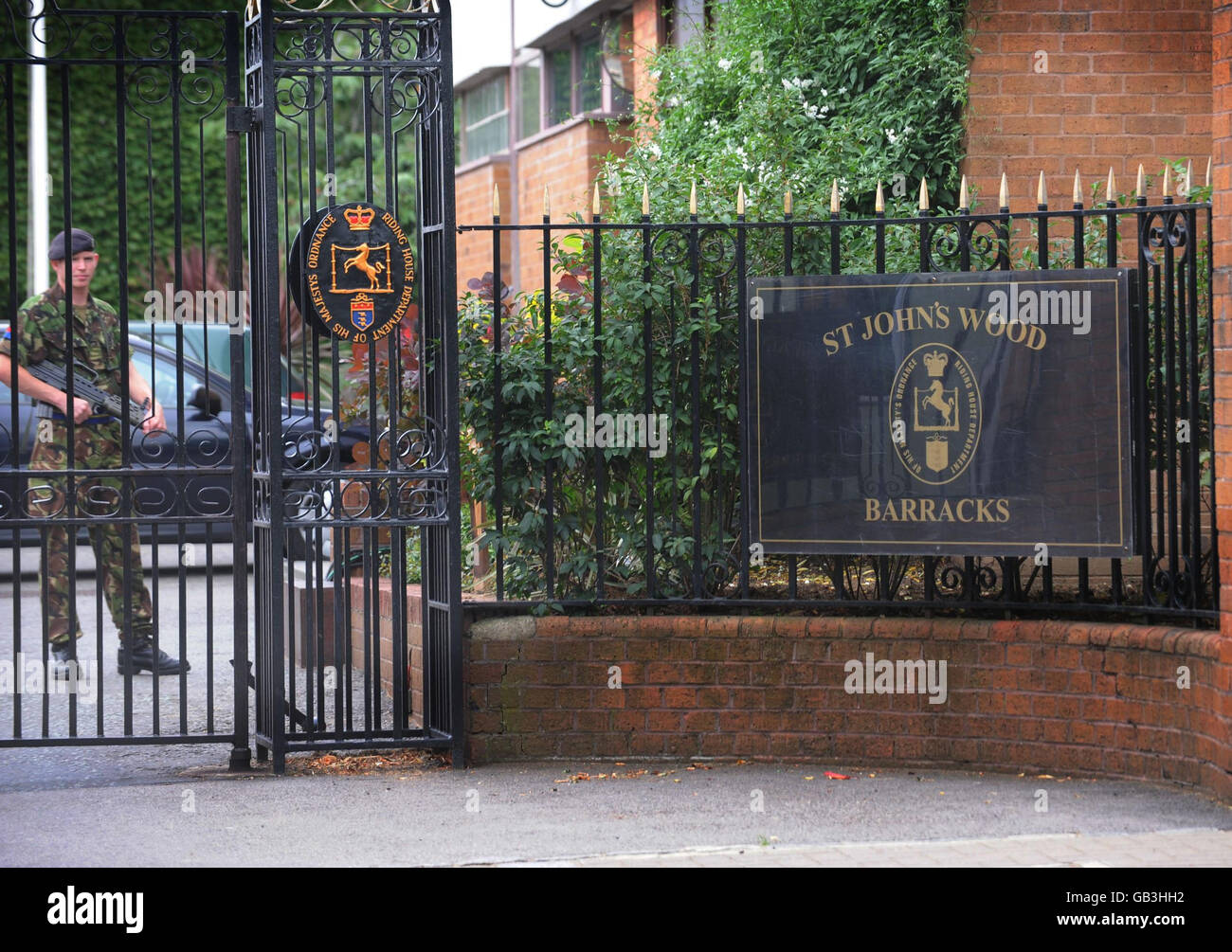 Il quartier generale della truppa del re, Royal Horse Artillery, nel nord di Londra, dove cinque soldati sono stati licenziati dall'esercito dopo aver fallito i test sulle droghe. Foto Stock