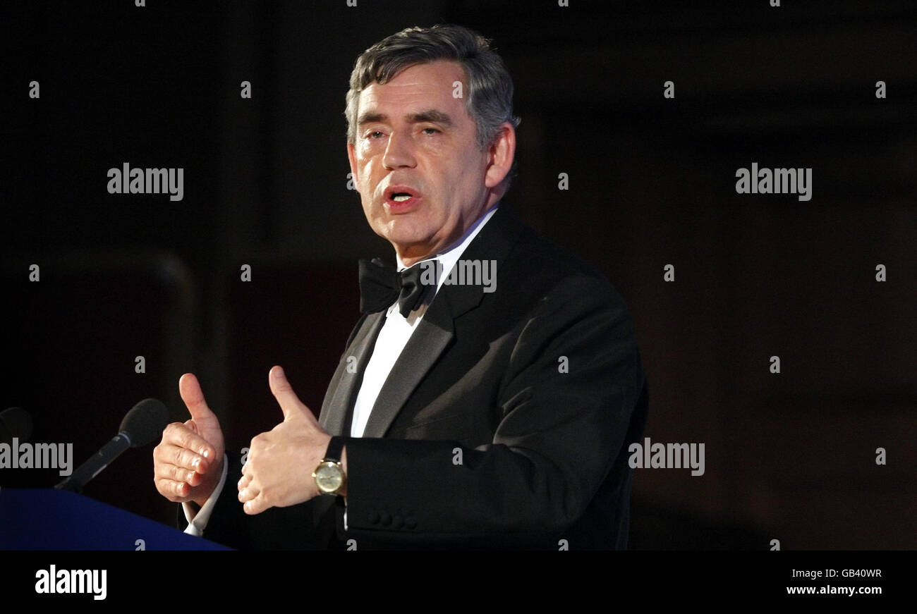 Il primo Ministro Gordon Brown ha tenuto un discorso di primo piano al CBI Scozzese al Glasgow Hilton Hotel. Foto Stock