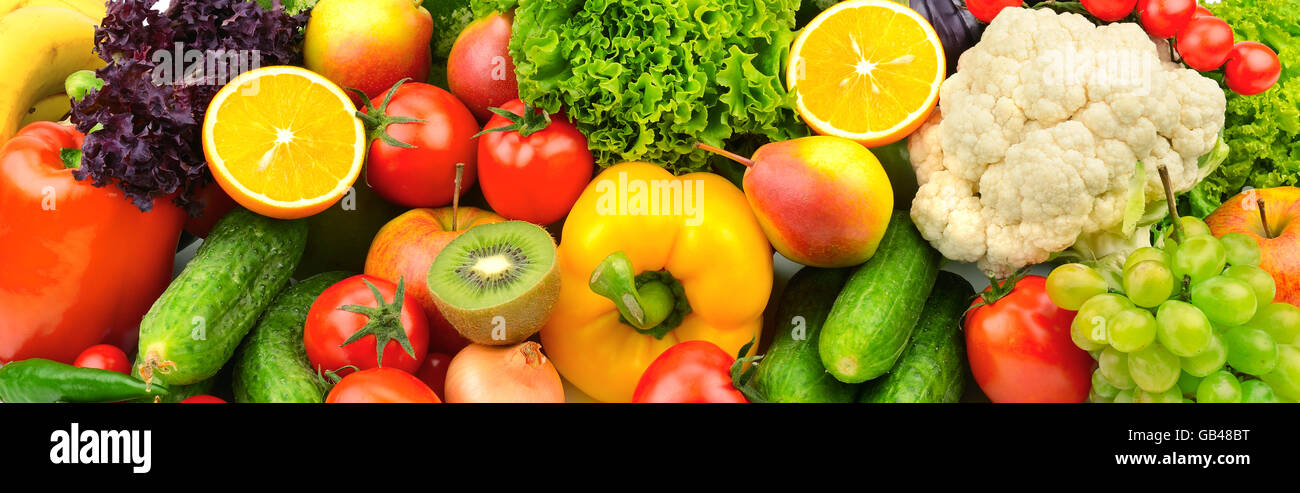 Frutta e verdura sfondo Foto Stock