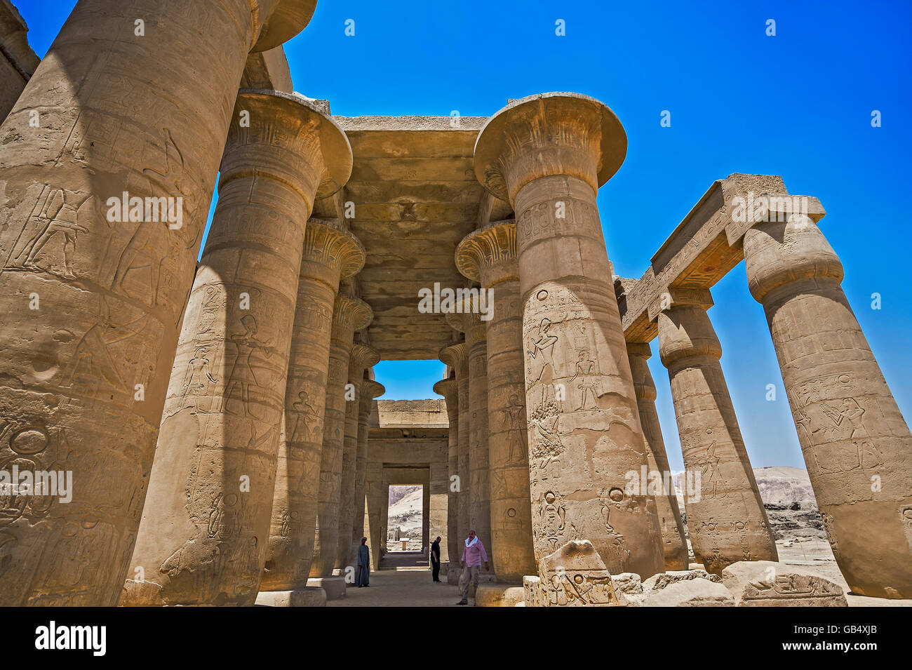 Arcade, Ramesseum Tempio di Luxor, Egitto Foto Stock