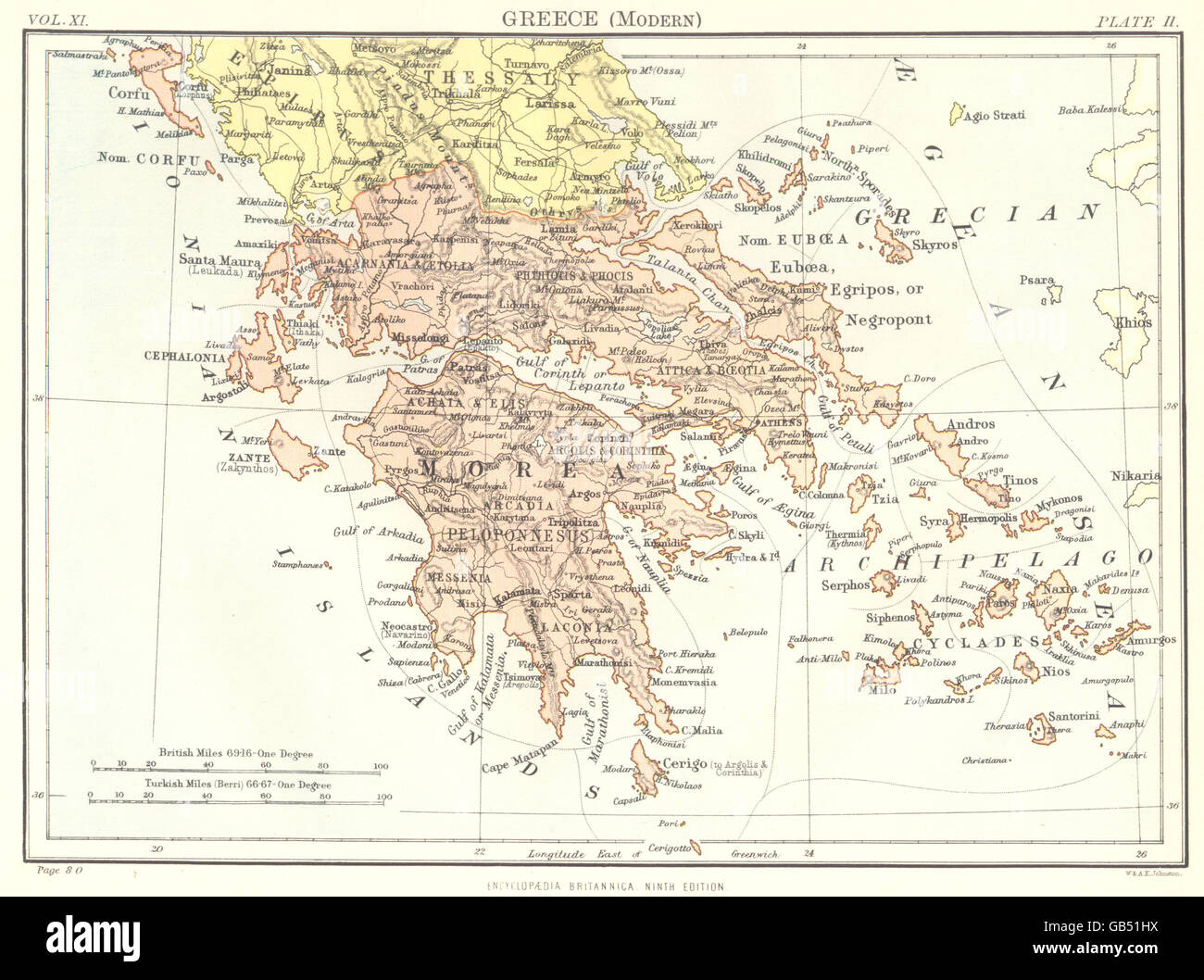 Mappa della grecia moderna immagini e fotografie stock ad alta ...