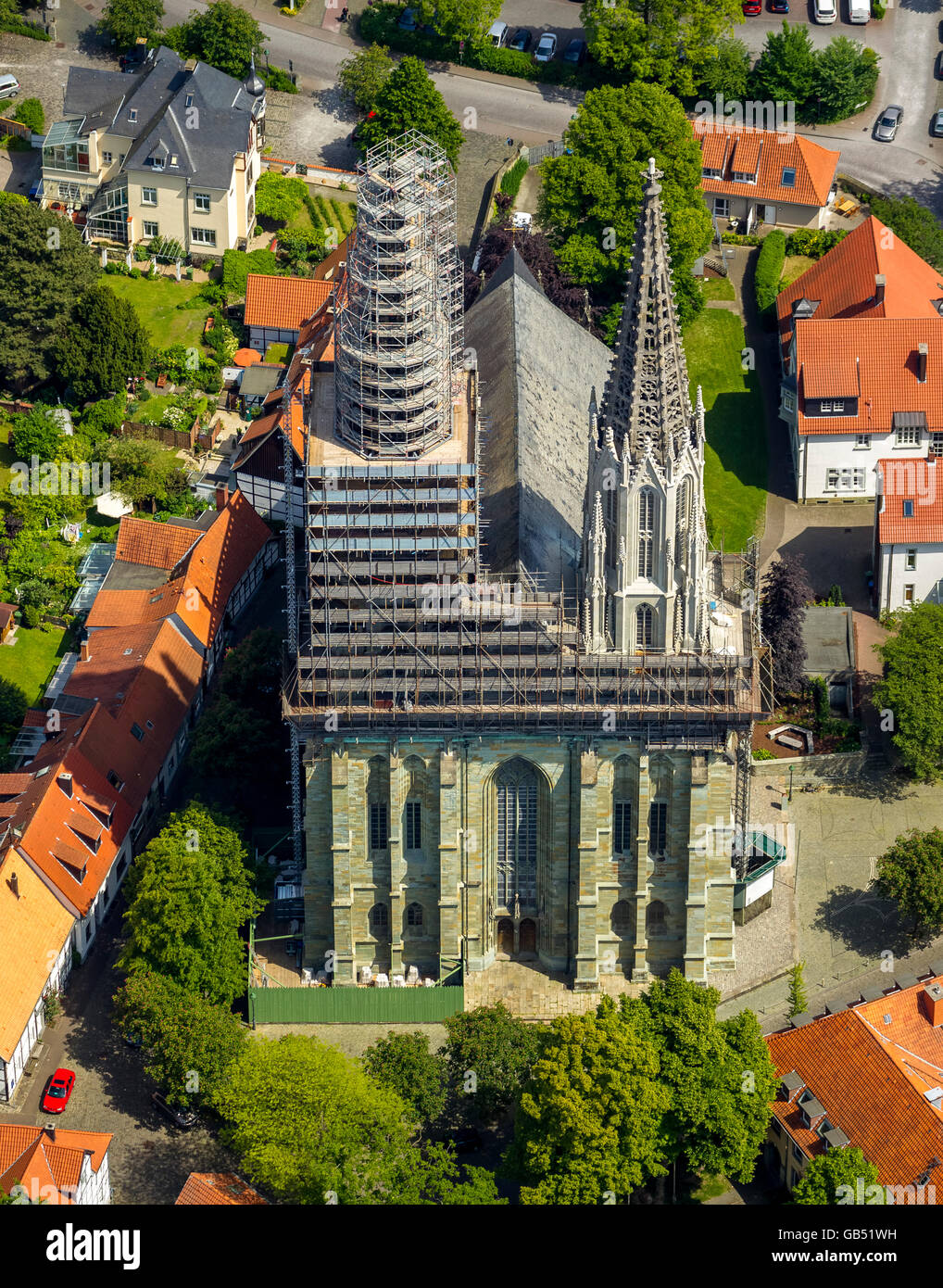 Vista aerea, Sankt Maria zur Wiese, Soest, Soester Plain, Renania del nord-Vestfalia, Germania, Europa, Germania Europa, vista aerea Foto Stock