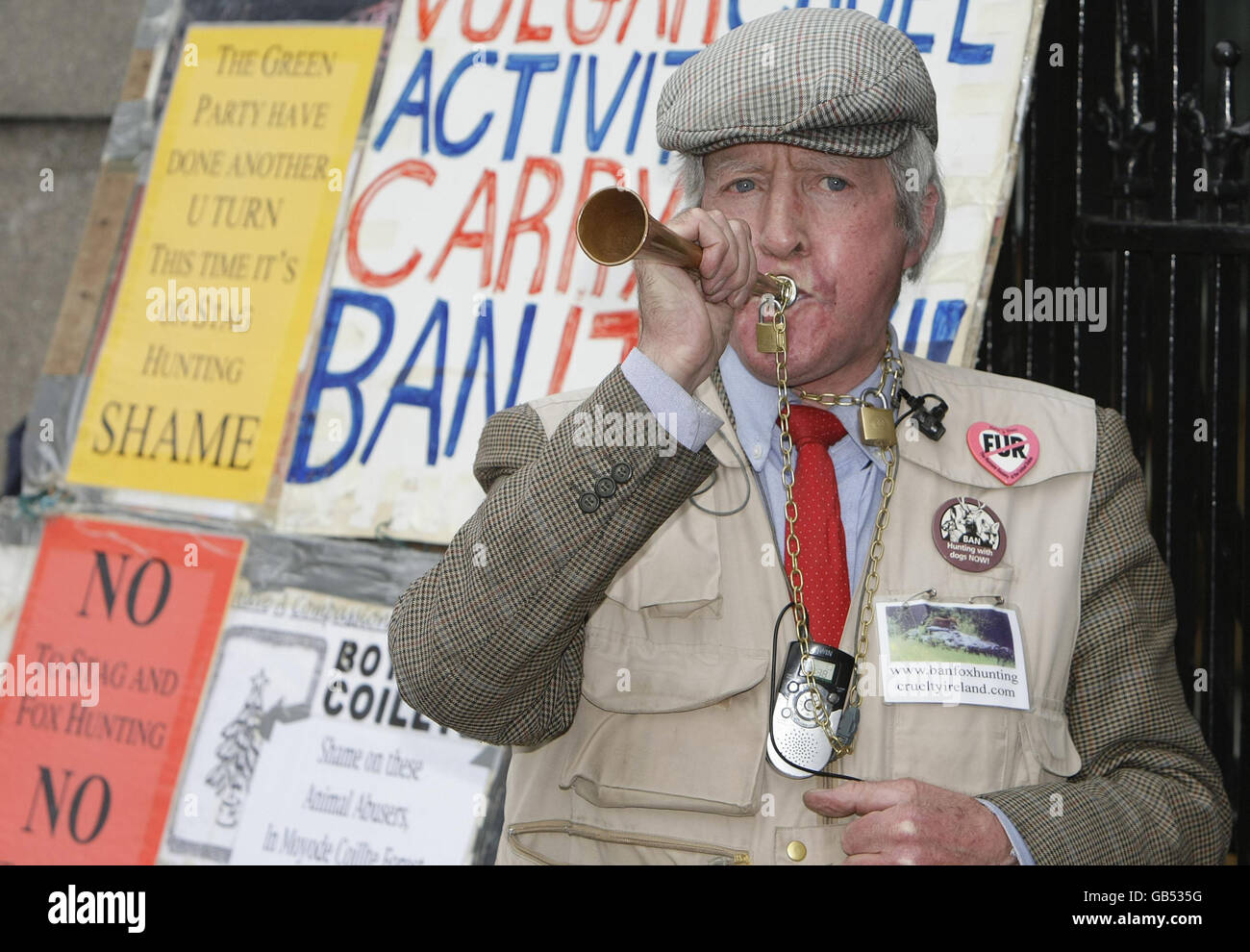 Leinster House protesta Foto Stock