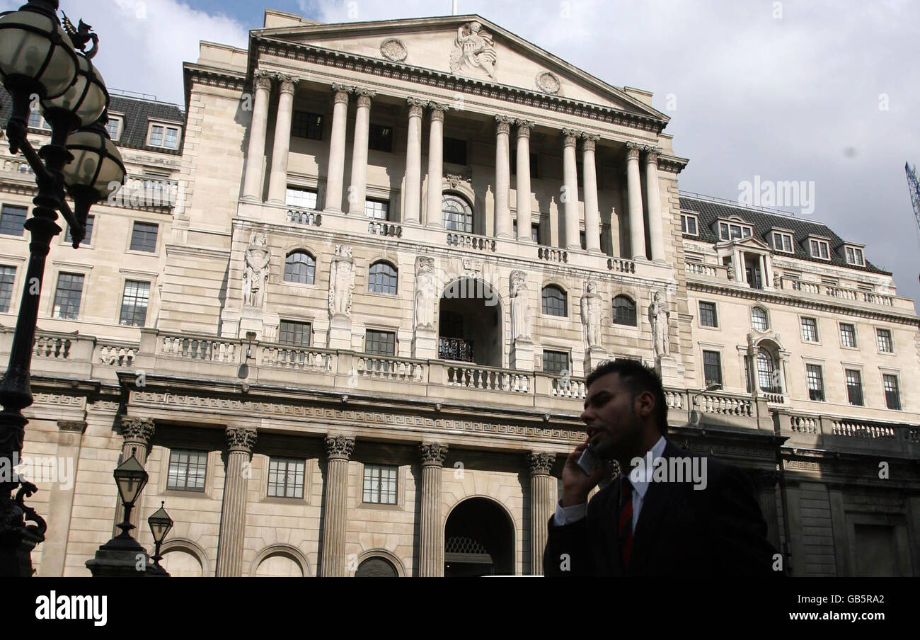 Banca d'Inghilterra stock. Vista generale della Banca d'Inghilterra nella città di Londra. Foto Stock