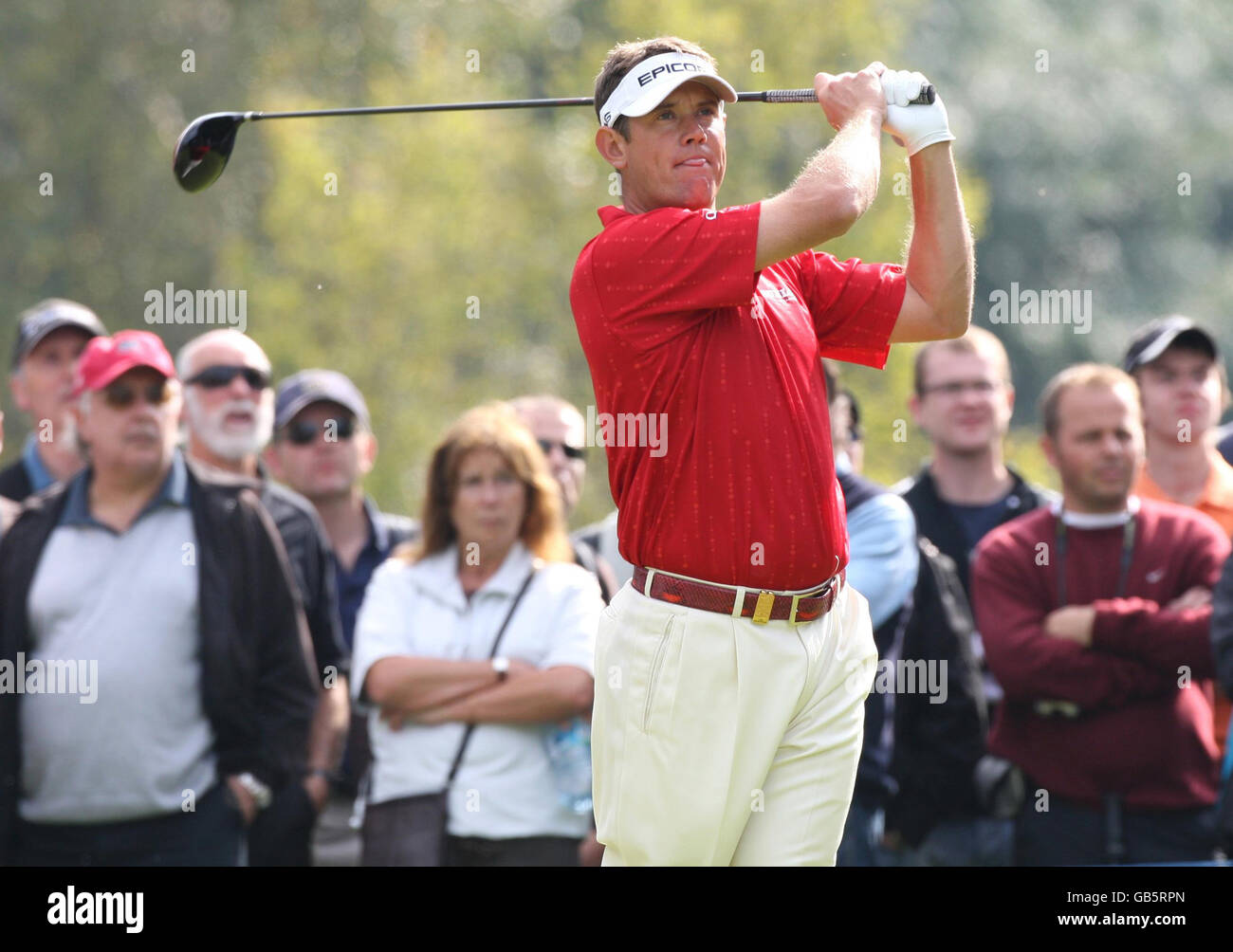 Golf - Quinn Insurance British Masters - Day One - The Belfry. Inghilterra Lee Westwood sul terzo tee durante il Quinn Insurance British Masters al Belfry, Wishaw, Sutton Coldfield. Foto Stock