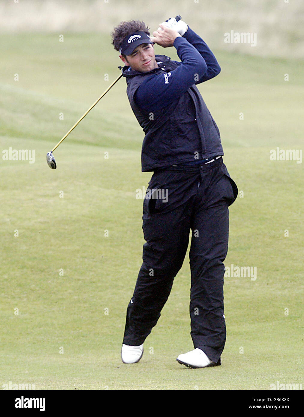 Inghilterra Nick Dougherty il 2 ° durante il campionato Alfred Dunhill Links al Carnoustie Golf Course, Angus. Foto Stock