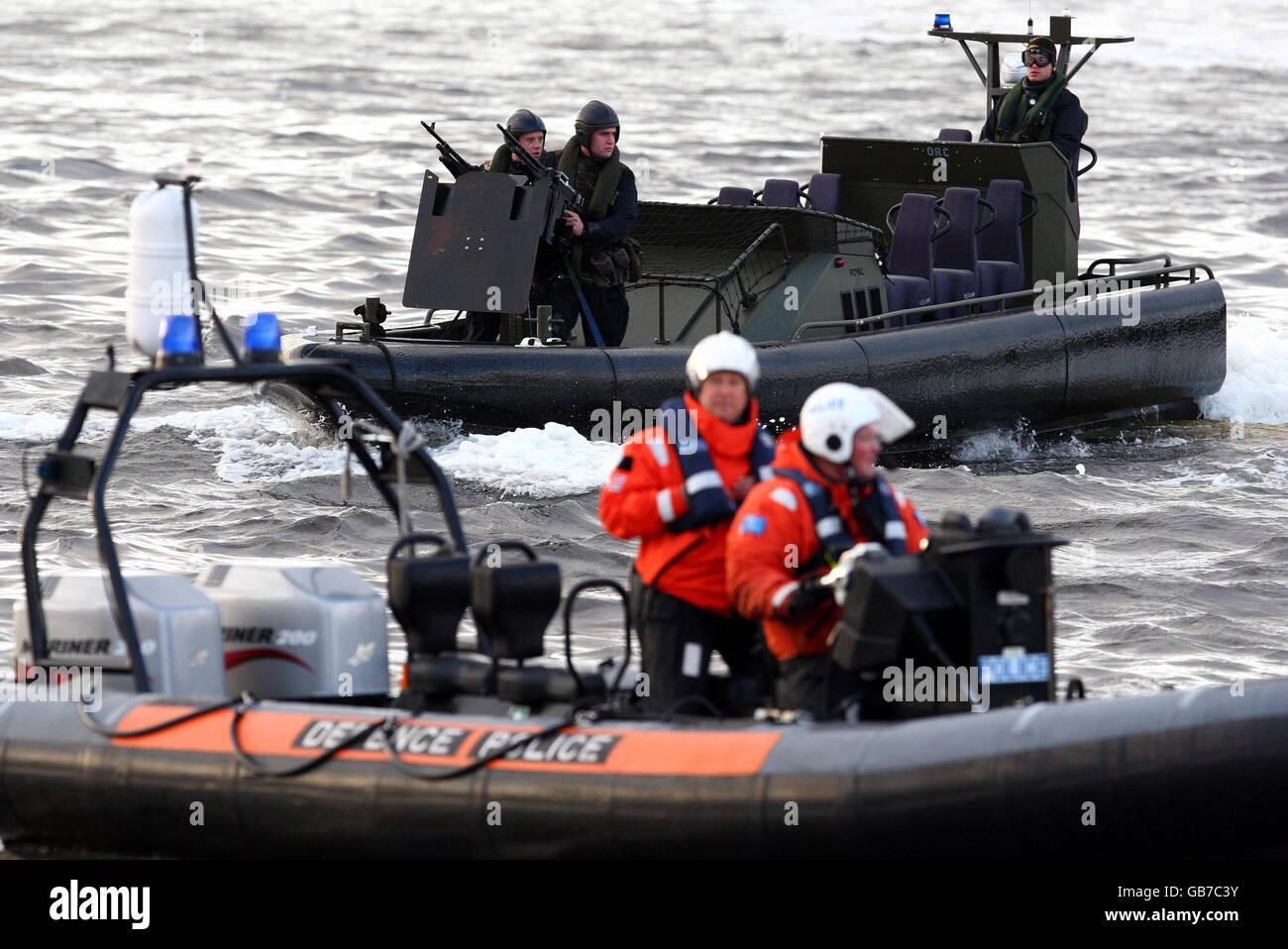 Il Segretario della Difesa visite Faslane Base Navale Foto Stock