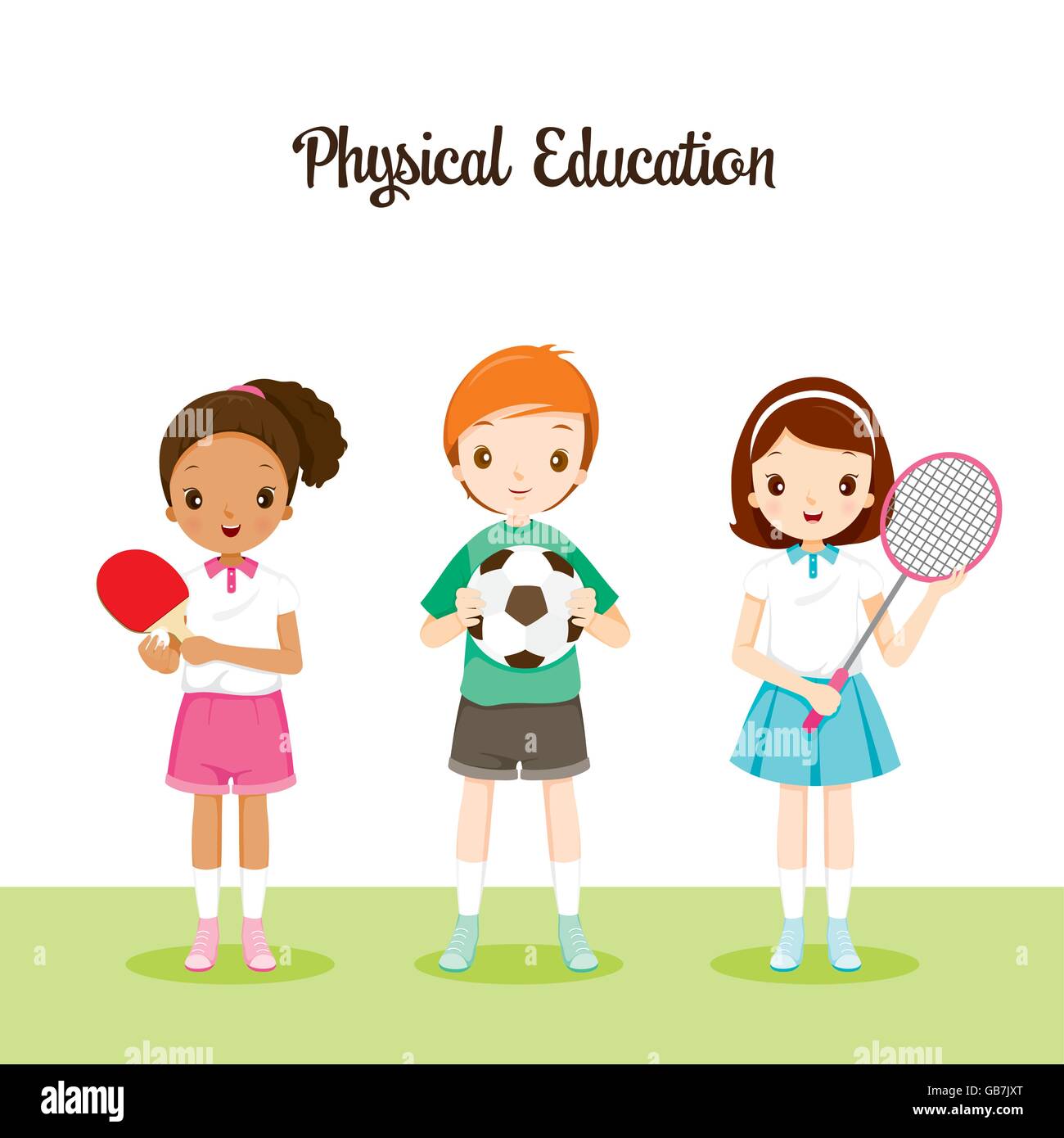 I bambini con lo sport strumento, torna a scuola, educativo, cancelleria, Prenota, Bambini, soggetti, Conoscenza, aiuto per l insegnamento Illustrazione Vettoriale