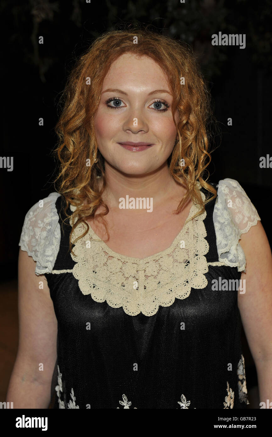 Jennie McAlpine al ricevimento bevande per i Royal Television Society North West 2008 Awards all'Hilton Deansgate Hotel di Manchester. Foto Stock