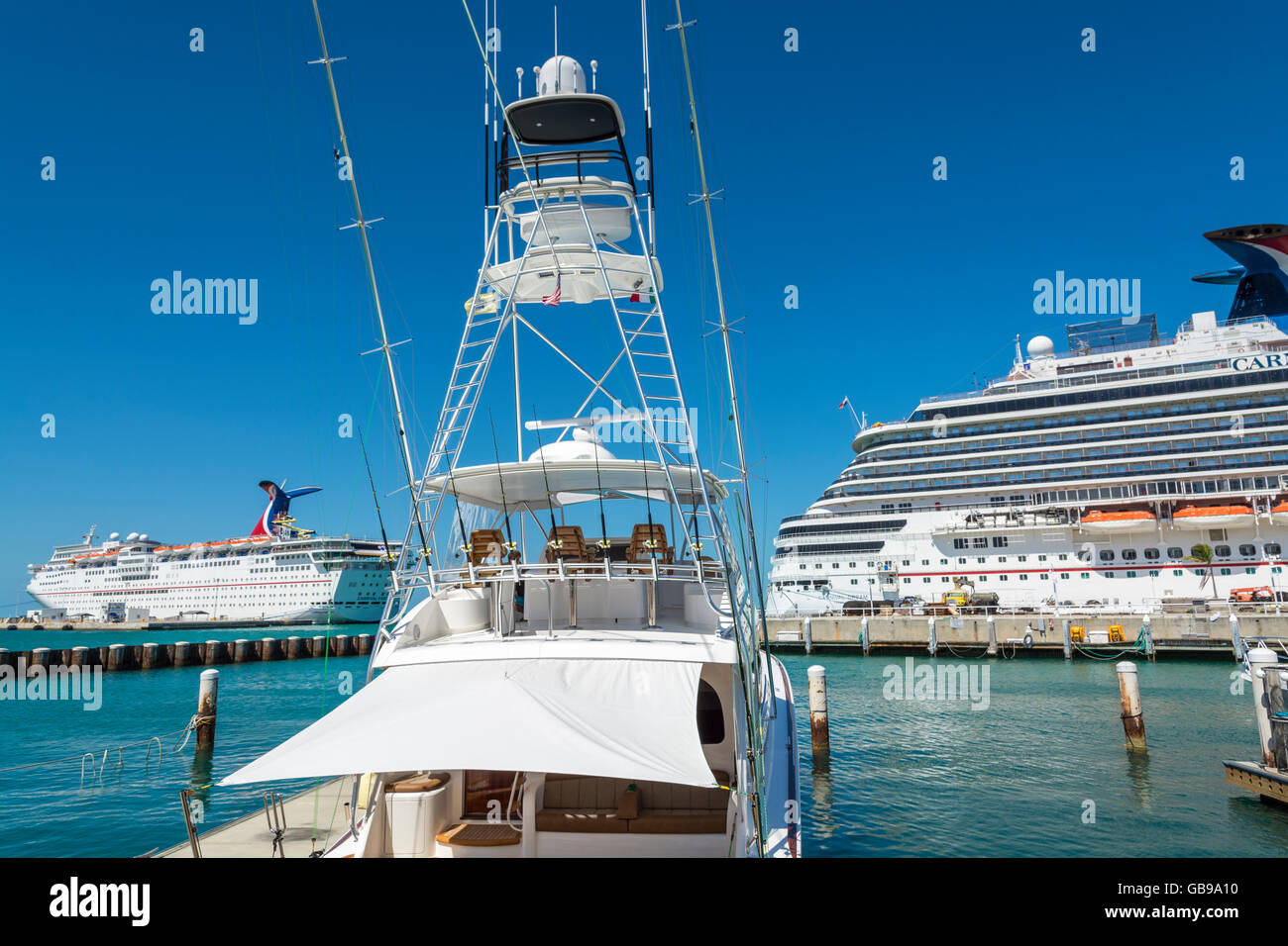 Florida, Key West, sport fishing boat, navi da crociera Foto Stock