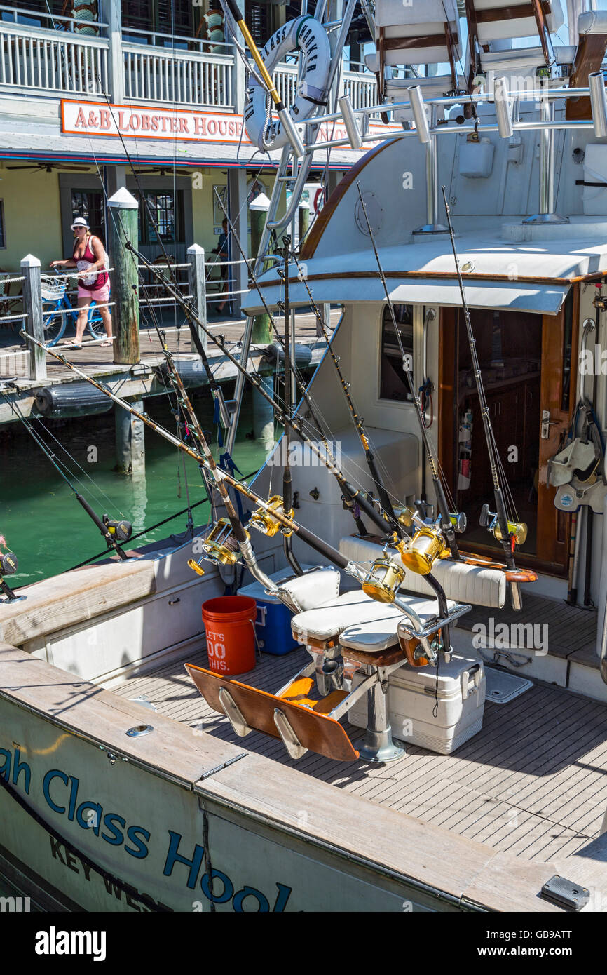 Florida, Key West, sport la pesca in barca Foto Stock